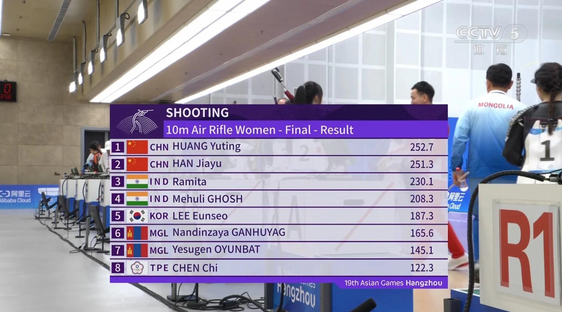 亚运会：中国队获得射击赛金牌